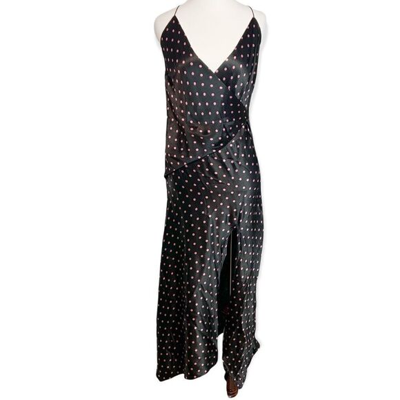 Bec + Bridge Kylie Satin Wrap Midi Pink Polka Dot Q15 - Picture 2 of 12